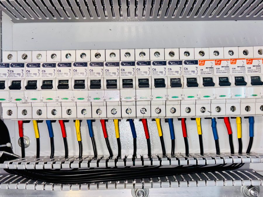 New residential switchboard with colour-coded circuit labelling